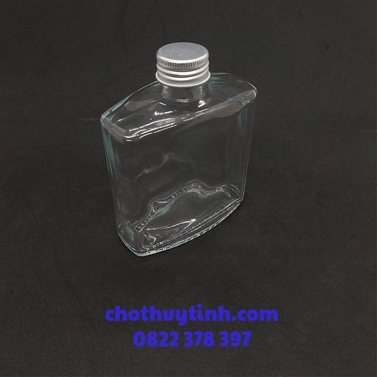 Chai Thủy Tinh Vuông Dẹp 250ml Nắp Nhôm | BigBuy360 - bigbuy360.vn