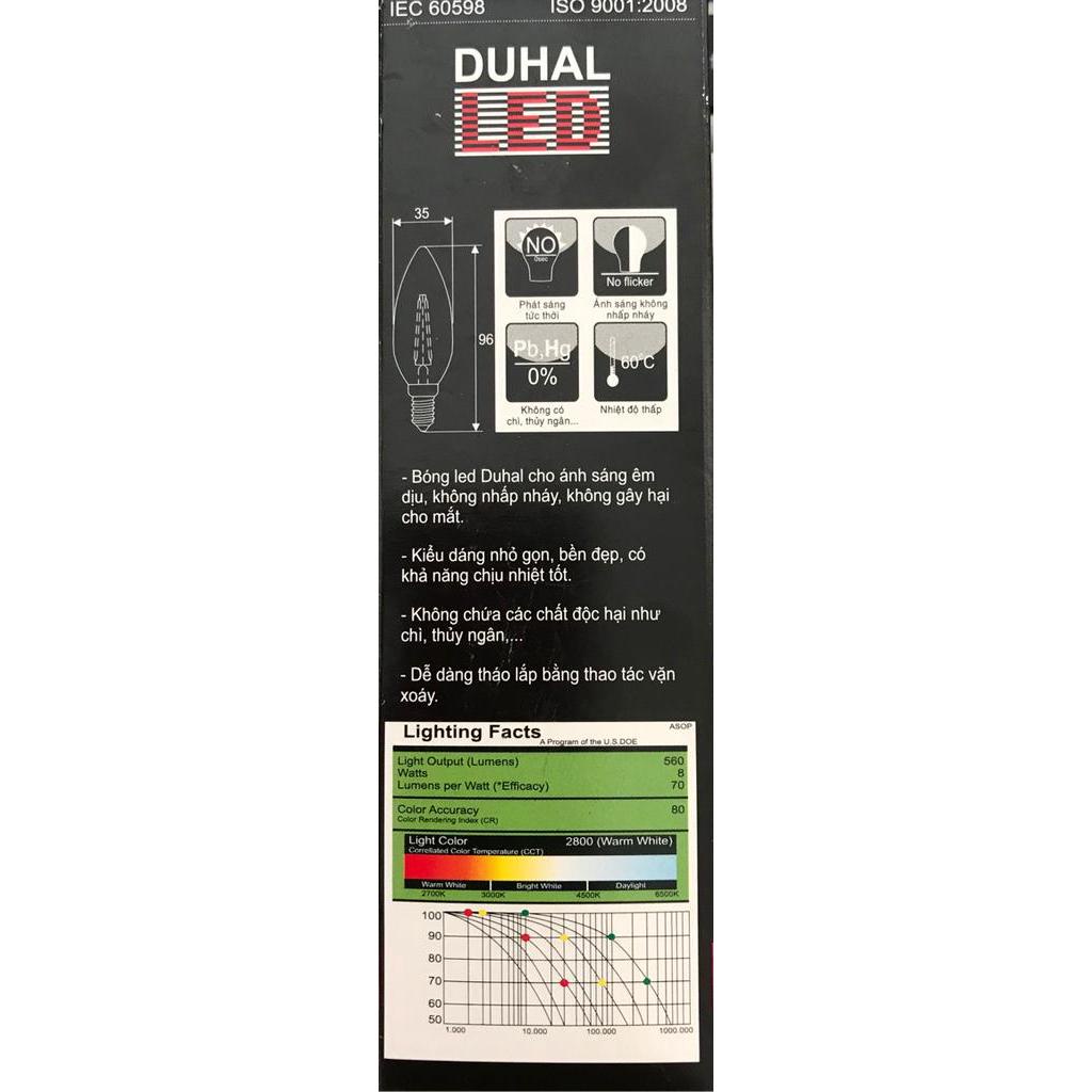 BÓNG LED SỢI ĐỐT DUHAL 4W DAT504
