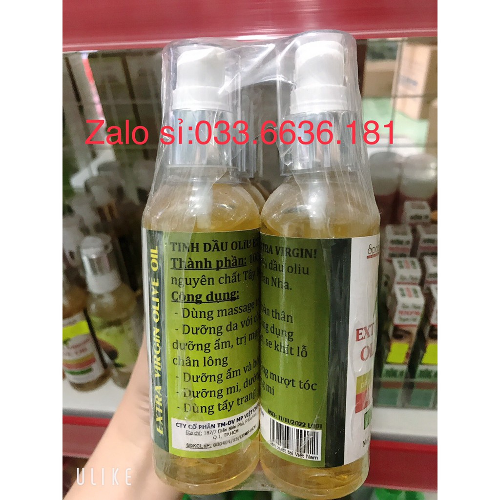 [chuẩn hàng cty 100%] dầu OLIVE EXTRA VIRGIN nguyên chất chai 100ml