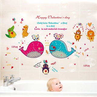 decal dán tường đôi cá
