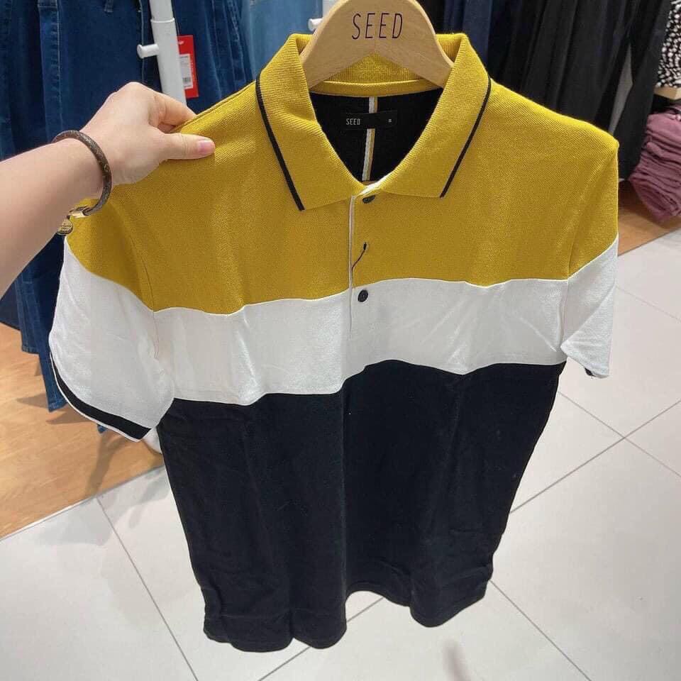 Áo polo Nam Nữ sọc vàng  [POLO SEED HÀNG CAO CẤP XUẤT DƯ] trẻ trung năng động chuẩn fom | BigBuy360 - bigbuy360.vn