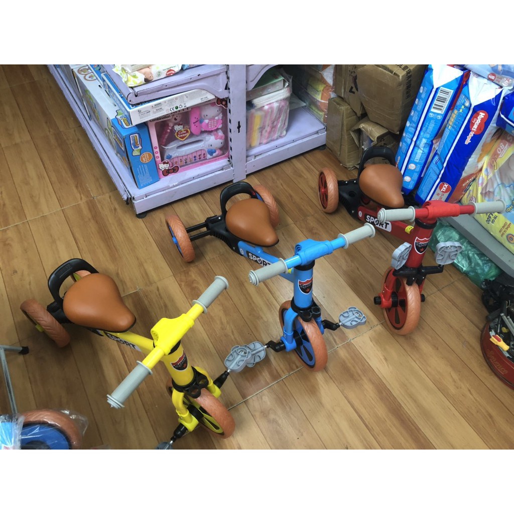 Xe Cân Bằng 3 Bánh Sport 2 In 1 Dành Bé Từ 1.5 - 5 Tuổi,  2 Bánh Sau Xèo Nên giữ Thăng Bằng Cho Bé Di Chuyển