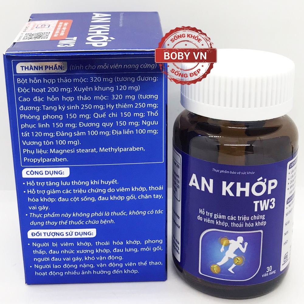 An Khớp TW3 giảm các triệu chứng do viêm khớp - 30 viên nang - Boby