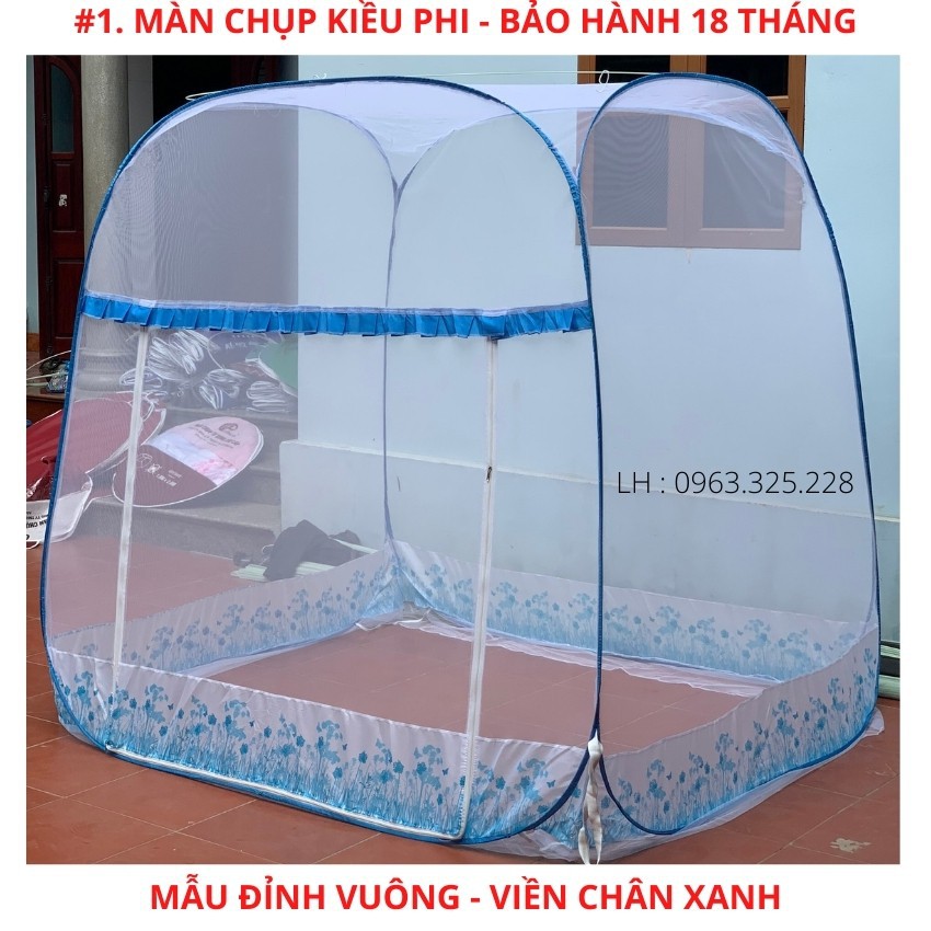 ☌Màn chụp người lớn đỉnh vuông Kiều Phi - tự bung có viền chân chống muỗi tuyệt đối mới nhất