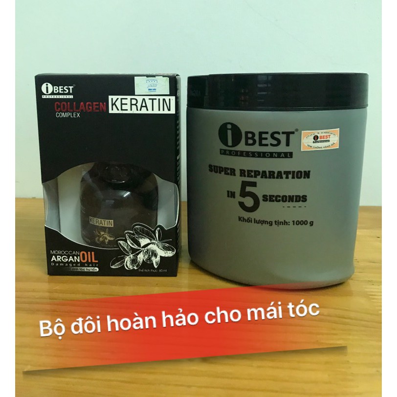 Kem ủ - hấp tóc Ibest siêu mượt 5 giây 1000ml chuẩn salon giảm gãy rụng, giúp tóc suôn mượt ngay tại nhà chuẩn salon