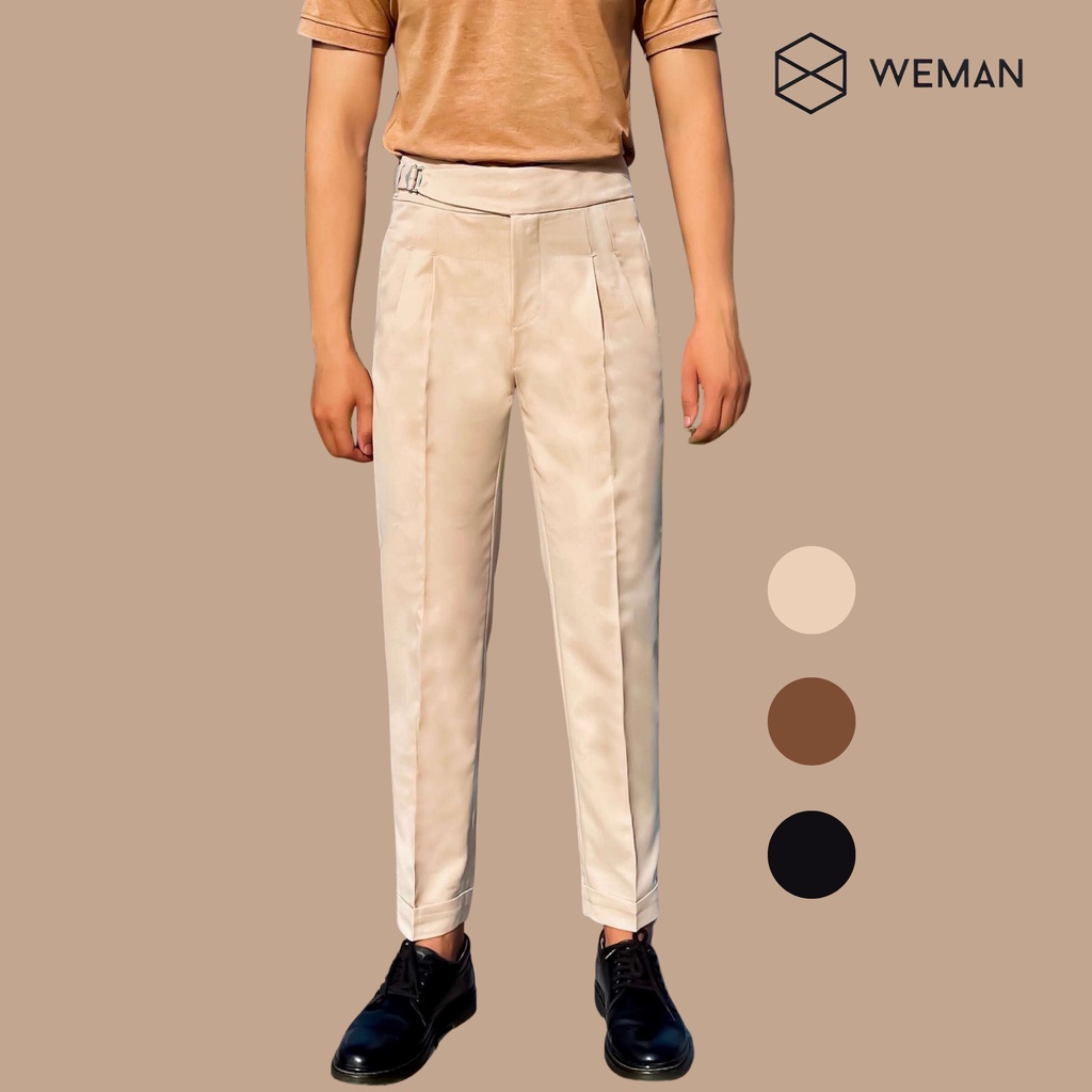 Quần Tây Nam Lưng Cao Sidetab, Thiết kế Cạp Cao Phom Dáng Slim Fit Hàn Quốc Signature Thời Trang WEMAN - WM01 - HÀNG MỚI