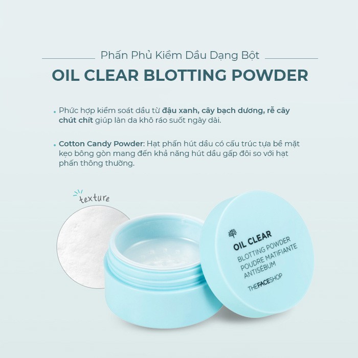 Phấn Trang Điểm TheFaceShop Oil Clear Blotting Powder 6G/0.21OZ | BigBuy360 - bigbuy360.vn