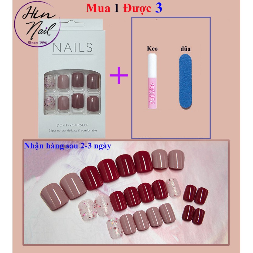 [Mã FMCGFSS11 giảm 8% đơn 250K] [TẶNG keo + dũa] Bộ 24 móng tay giả 3D nghệ thuật