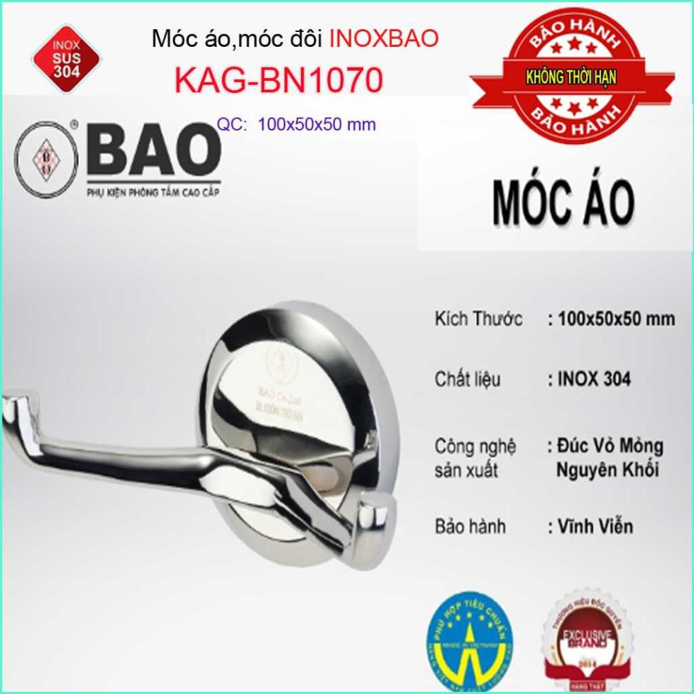 Móc treo đồ cao cấp Inox Bảo, móc áo Inox SUS304 KAG-BN1070