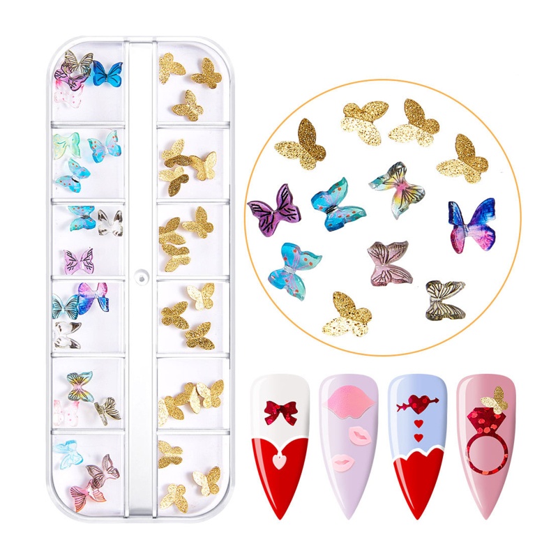 Hộp Đá 3D Lấp Lánh Đính Móng Nghệ Thuật