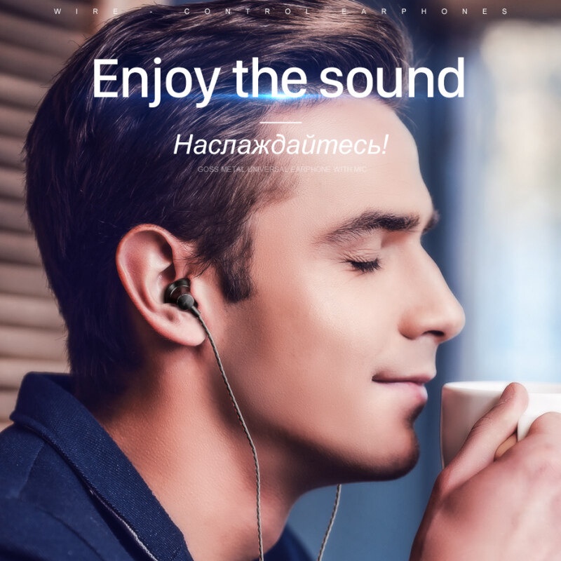 Tai nghe nhét tai HOCO. M18 giắc 3.5mm kim loại âm thanh siêu trầm thích hợp cho điện thoại/ máy tính/ máy tính bảng