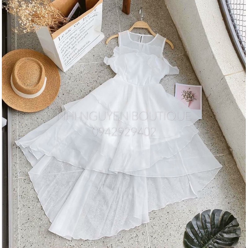 Đầm xoè trắng đuôi tôm 3 tầng (Có ảnh thật) | BigBuy360 - bigbuy360.vn