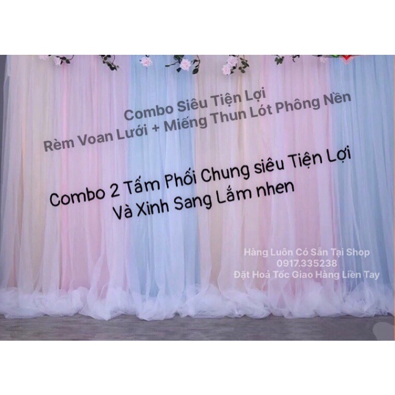 Rèm voan lưới dùng làm phông nền , background sinh nhật , tiệc cưới...