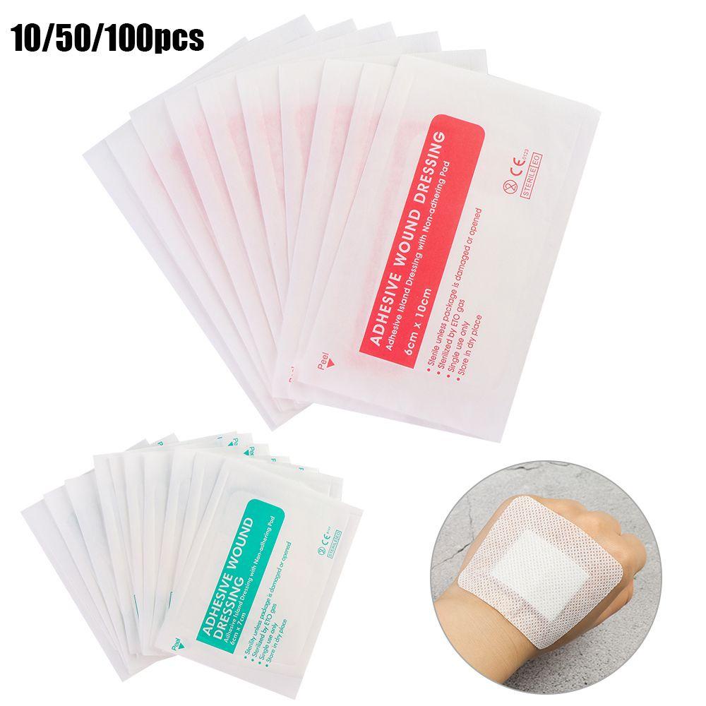 [Hàng mới về] Set 10/50/100 băng keo cá nhân sợi không dệt thoáng khí chống thấm nước 6x7cm/ 6x10cm hỗ trợ cầm máu