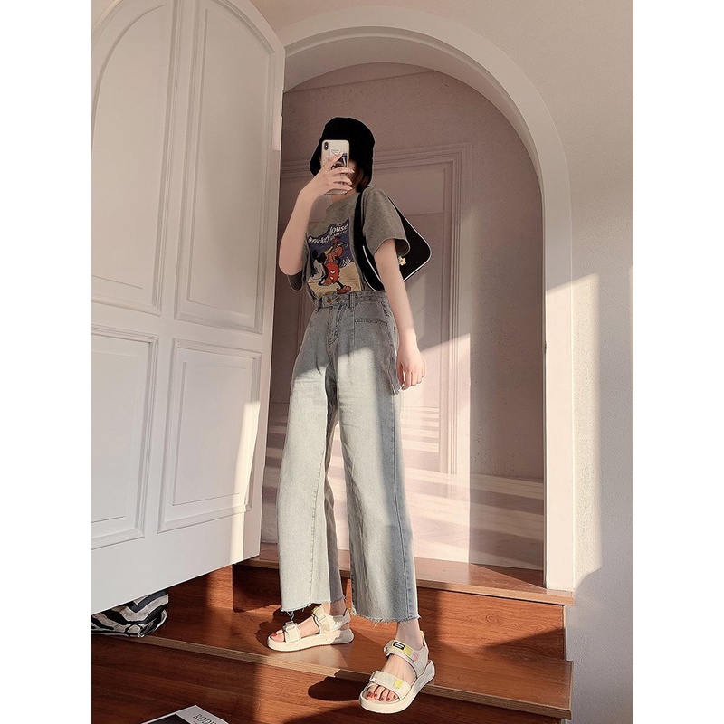 Tikp Giày Sandal Mềm Quai Dán Thoải Mái Phong Cách Thể Thao Thời Trang Mùa Hè Cho Nữ Size 33-40