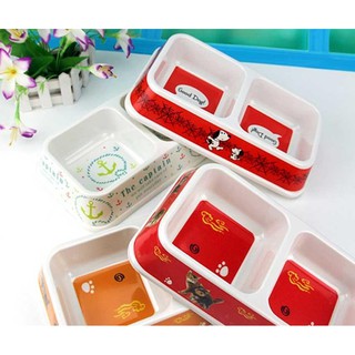 Chén ăn cho chó mèo - Bát nhựa 2 ngăn VUÔNG cao cấp 3029 - bát chống lật chó / bát ăn mèo bát chống trượt