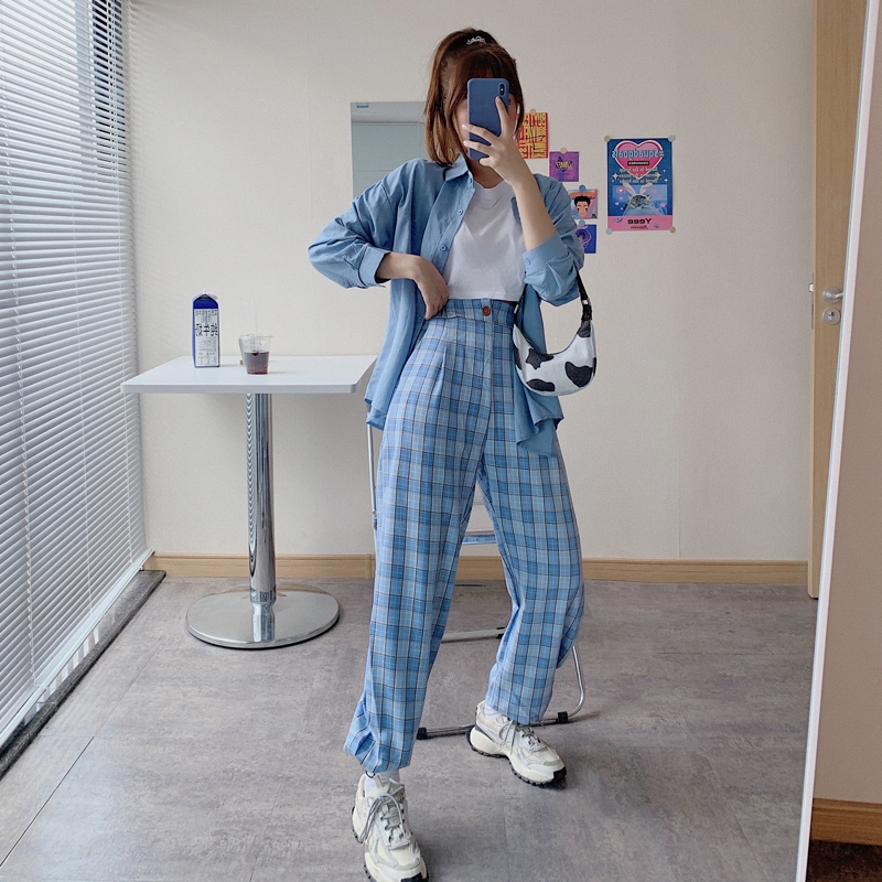 SUXI Quần Ca-Rô Thời Trang Cá Tính Dành Cho Nữ