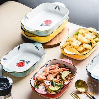 Khay nướng, thố nướng gốm họa tiết hoa quả nhiều màu sắc – dùng cho lò nướng, lò vi sóng