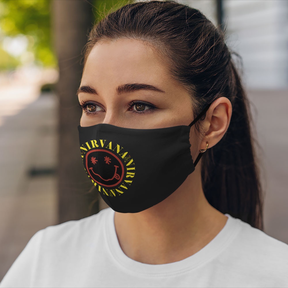 Khẩu trang vải 4 chiều N.i.r.v.a.n.a_ _2911 CARTWELL vải poly cotton 100% ngăn bụi kháng khuẩn bảo vệ toàn diện cho bạn