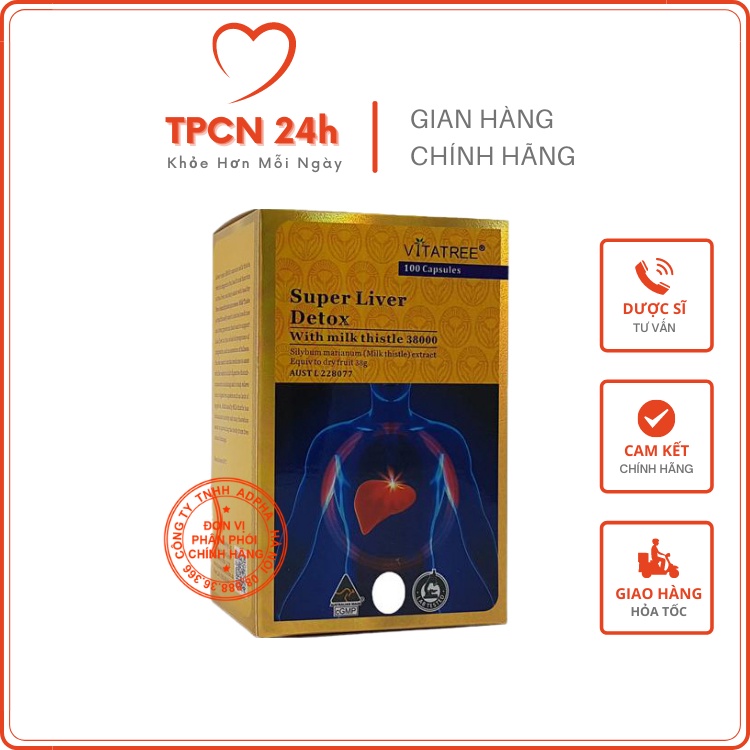 Giải độc gan Vitatree Super Liver Detox With Milk Thistle 38000 - Hàng nhập khẩu Úc