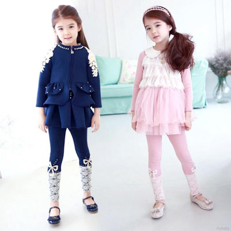 Quần Legging Phối Ren Cho Bé Gái Từ 3-7 Tuổi