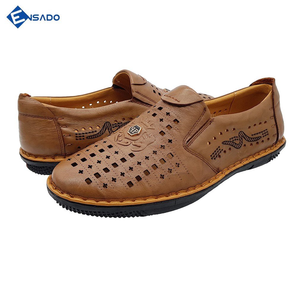 Giày Lười Hè Giày Mùa Hè Nam Da Bò Đẹp Độc Đáo Ensado LH0916
