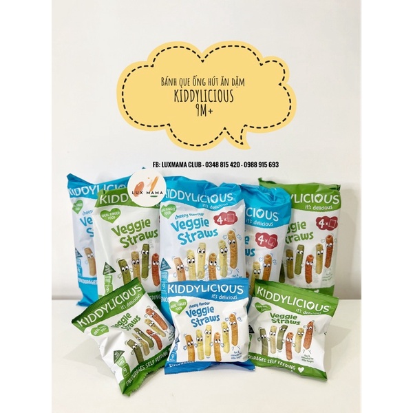 Bánh ăn dặm que ống hút KIDDYLICIOUS cho bé dị ứng đạm bò