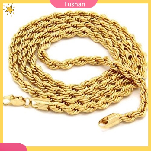 TUSH_Women's Men's Charm Fashion Jewelry Goldplated Twist Chain Choker Necklace