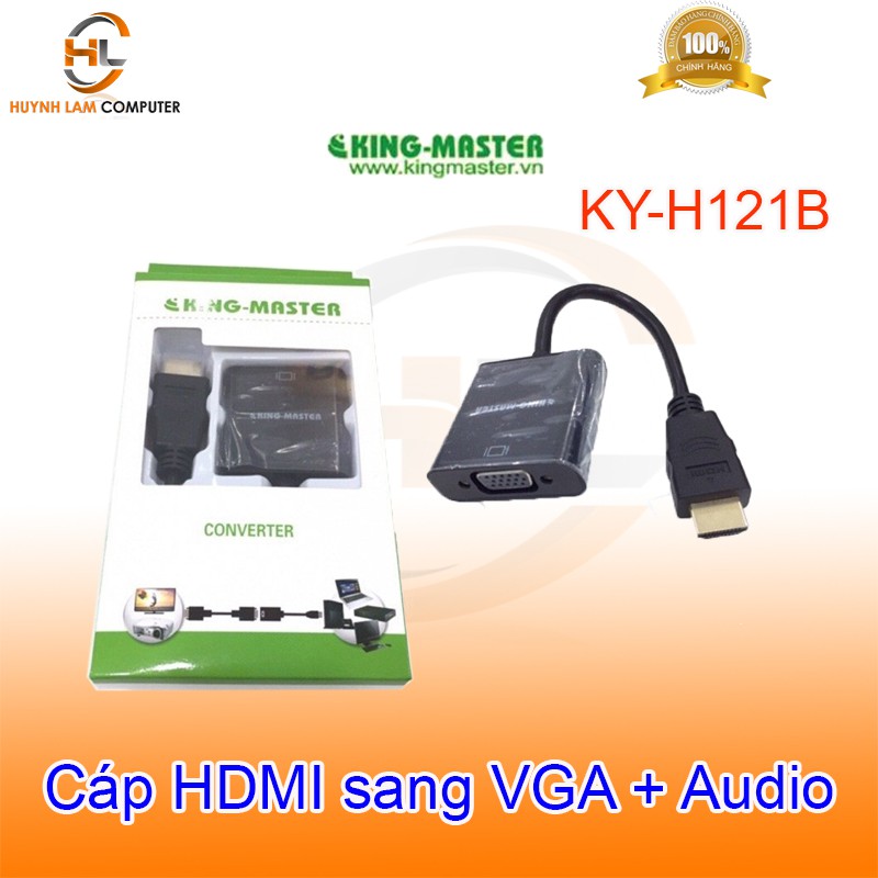 Cáp HDMI sang VGA audio KingMaster KY-H121B - Hãng phân phối