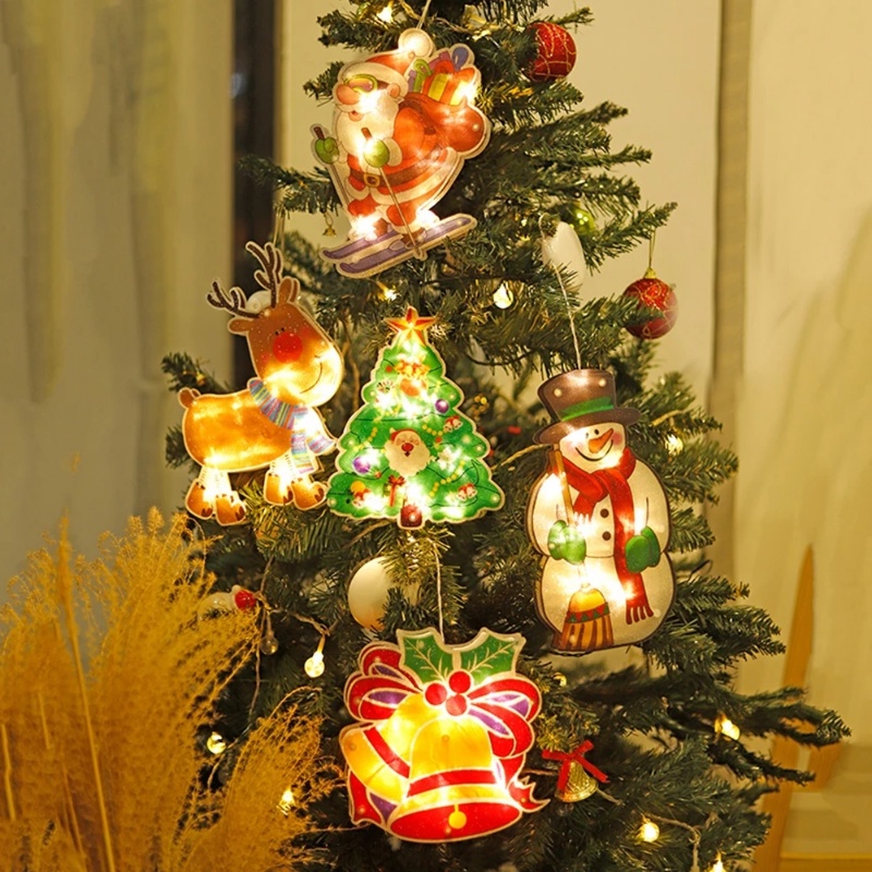 Dây Đèn LED Hình Bông Tuyết / Ông Già Noel Trang Trí Giáng Sinh / Năm Mới