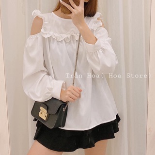 Áo trắng khoét vai