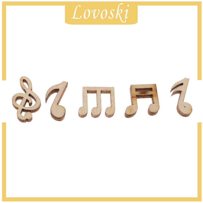 [Lovoski] Set 100 Thẻ Gỗ Hình Nốt Nhạc Chơi Game Sort