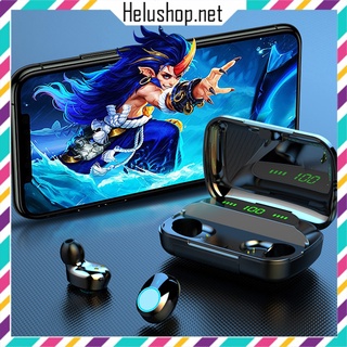 Tai nghe bluetooth amoi f9 tws 5.0 - tai nghe nhét tai true wireless cảm ứng kiêm sạc dự phòng, có mic, chống nước , ồn