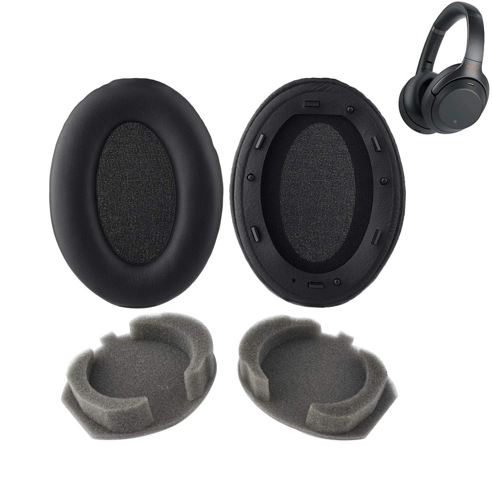 For Sony WH1000XM3 Ear Pads Cushions Replacement - Earpads Compatible Over-Ear Headphones Soft Protein Leather/Noise Isolation Memory Foam(Plastic Ring/Tuning Cotton)