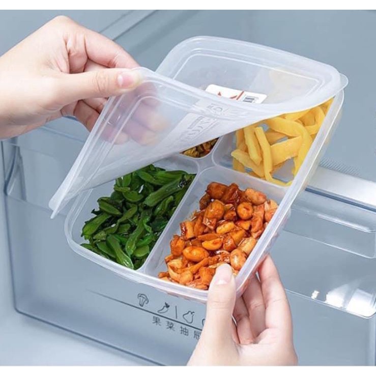Hộp Đựng Thực Phẩm Chia 4 Ngăn Nắp Dẻo