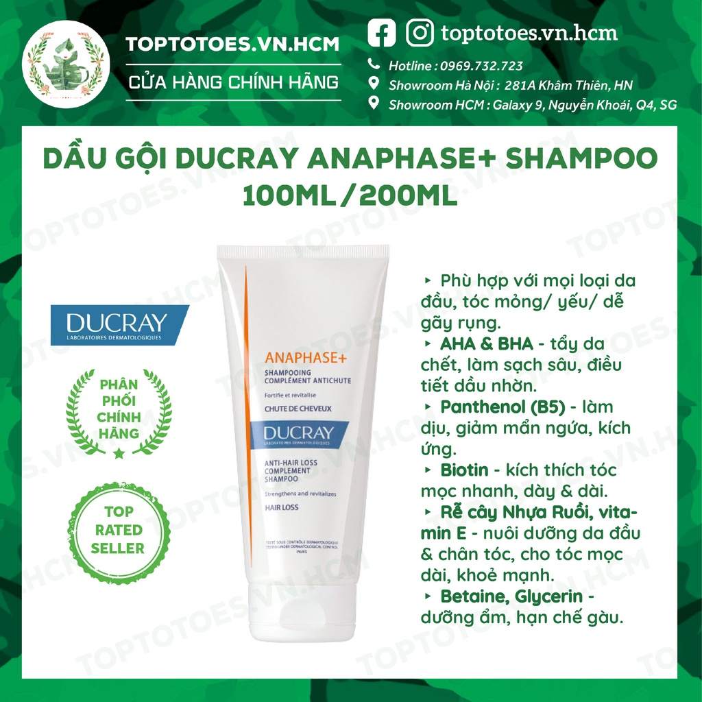 Dầu gội giảm rụng tóc và hỗ trợ mọc tóc Ducray Anaphase + Shampoo 100ml/ 200ml  [NHẬP KHẨU CHÍNH HÃNG 100%]