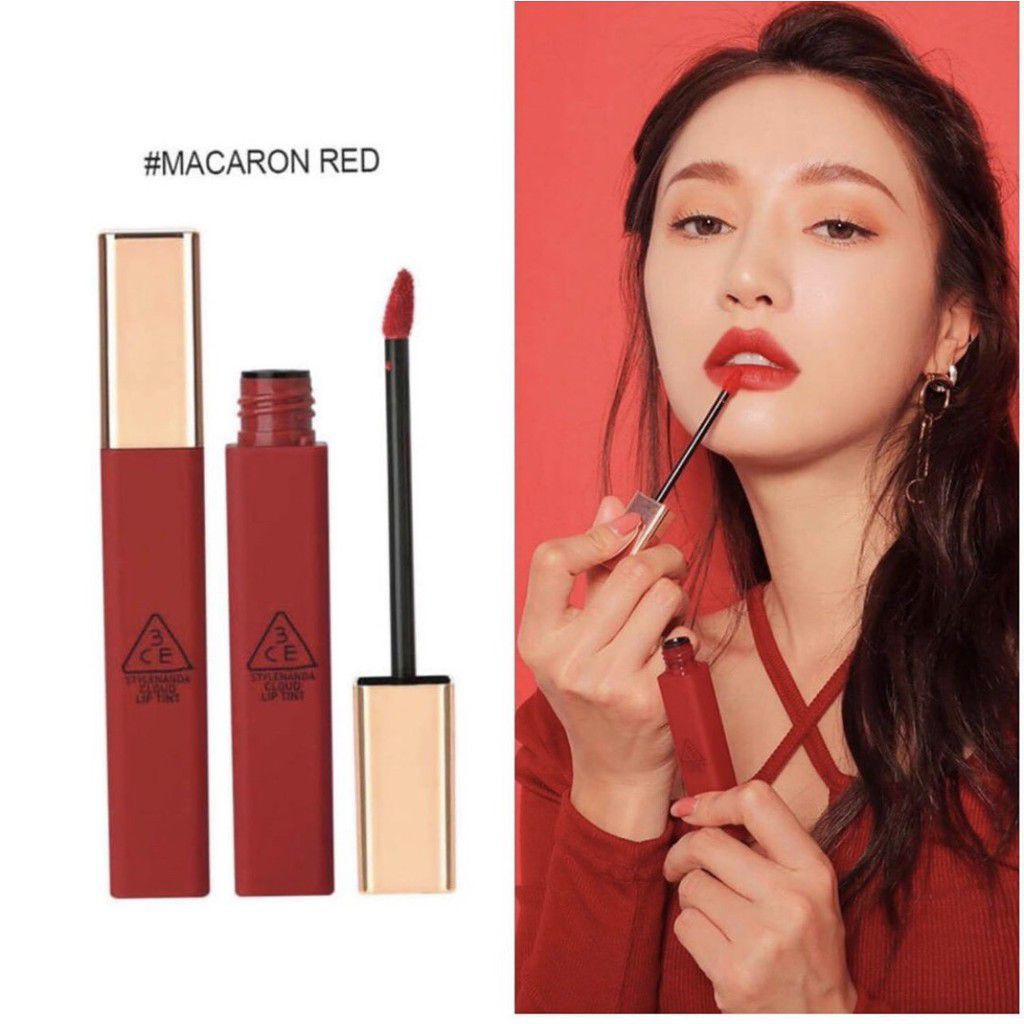 Son Kem 3ce Cloud Lip Tint MACCARONRED-tone đỏ tươi đẹp nhất