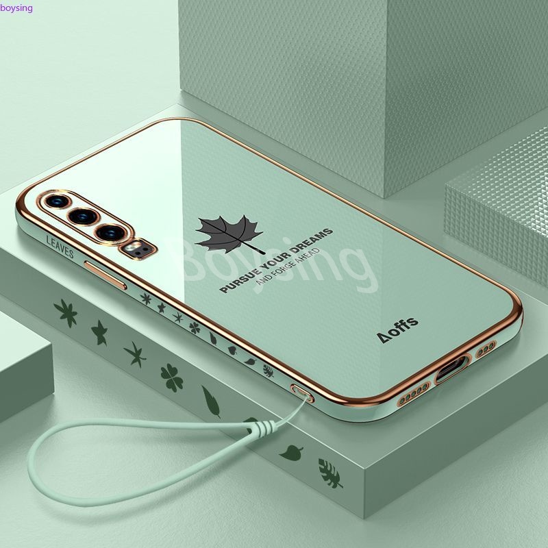 Ốp Điện Thoại Mạ Điện Họa Tiết Lá Phong Cho Huawei P30 lite Pro