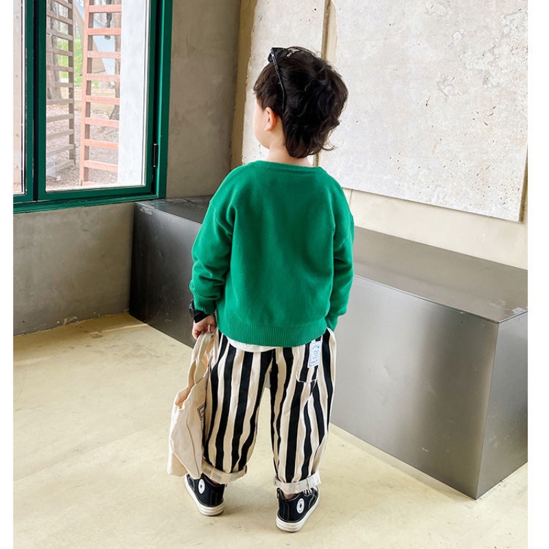 Quần Dài Ống Rộng  Kẻ Sọc Phong Cách Hàn Quốc Cho Bé Trai bé gái