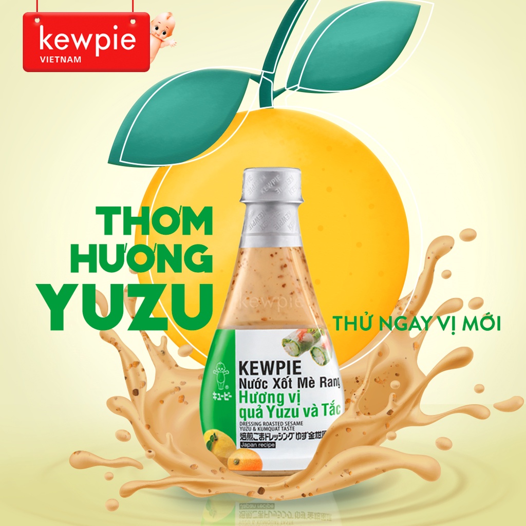 Nước Xốt Mè Rang Kewpie Chanh Yuzu &amp; Tắc 210ml - Nước trộn Salad