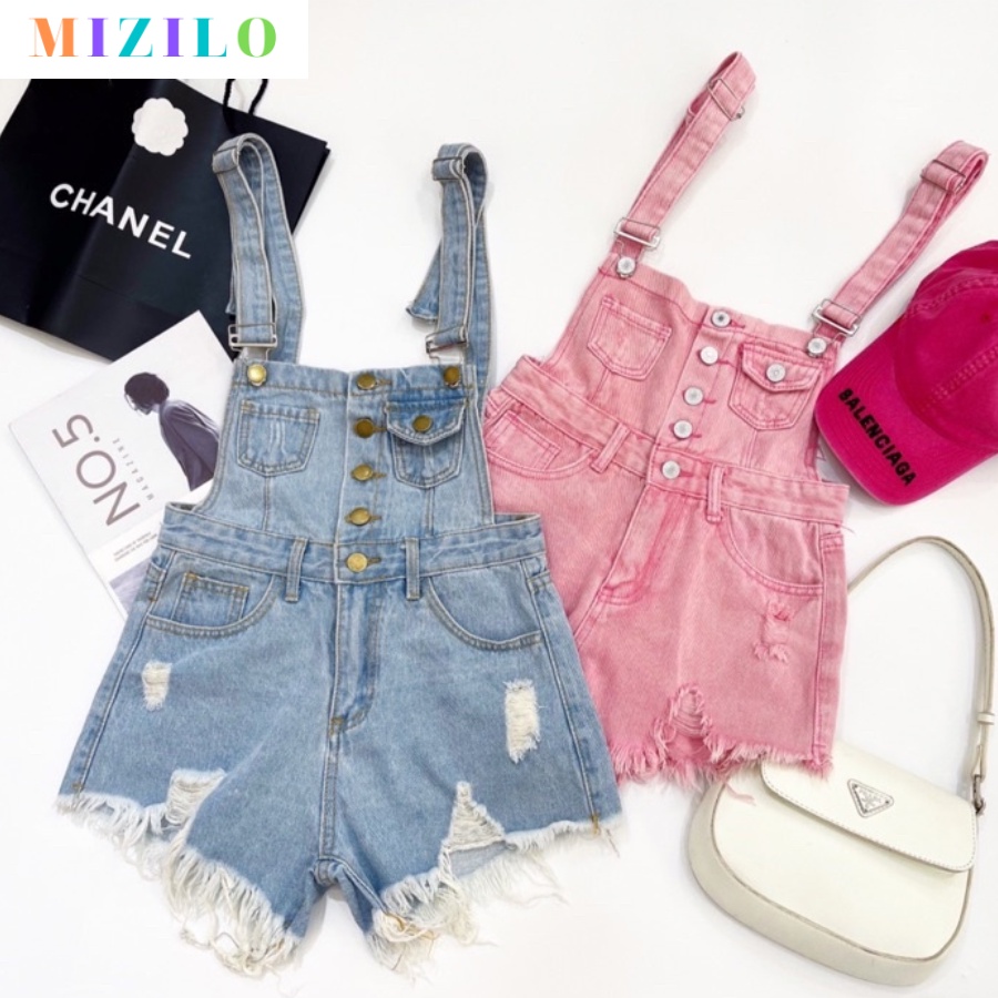Quần yếm jean bò đùi nữ ngắn rách gấu hàng đẹp phong cách Ulzzang, hàng Quảng Châu CAO CẤP. Chất mềm đẹp. Ảnh thật 100%