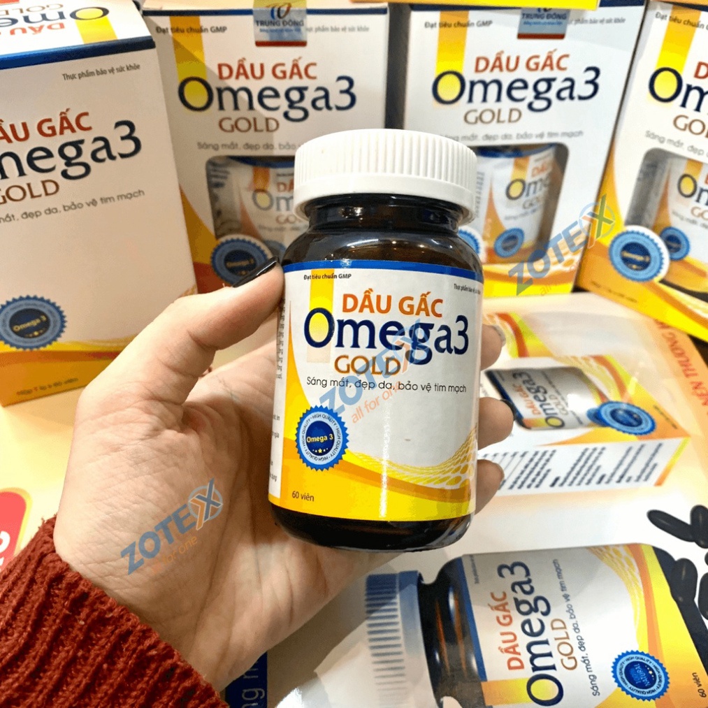 Dầu gấc Omega 3 tinh dầu hoa anh thảo bổ não và bảo vệ tim mạch sáng mặt đẹp da 60 viên chính hãng Trung Đông