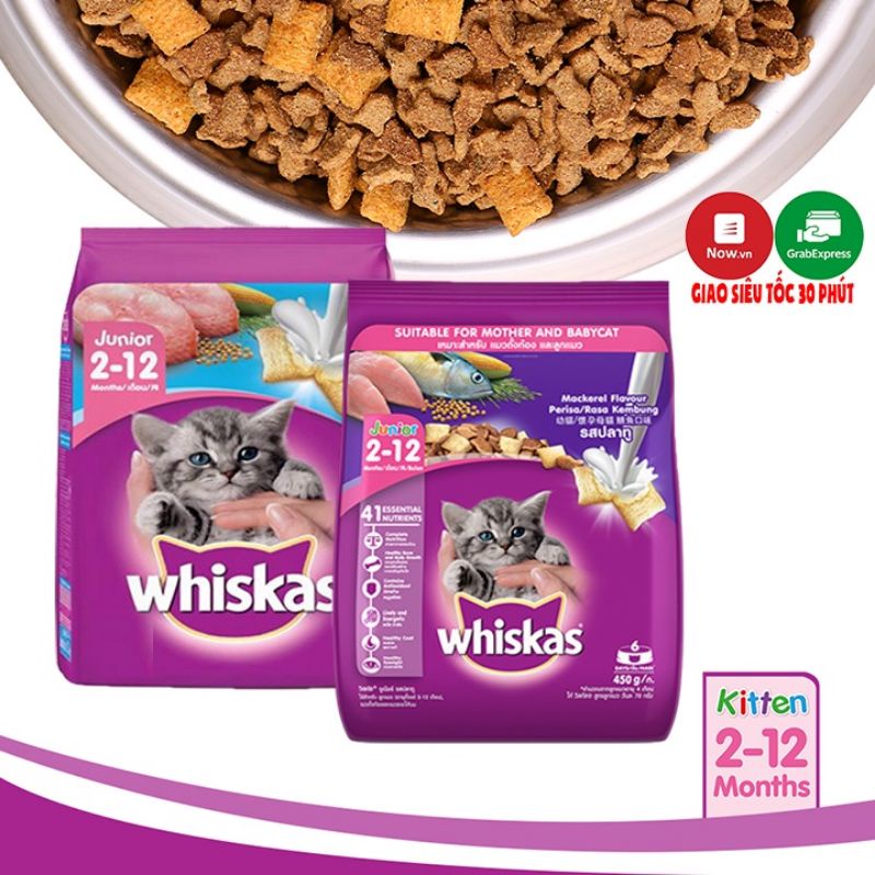Thức ăn khô mèo con Whiskas 450g