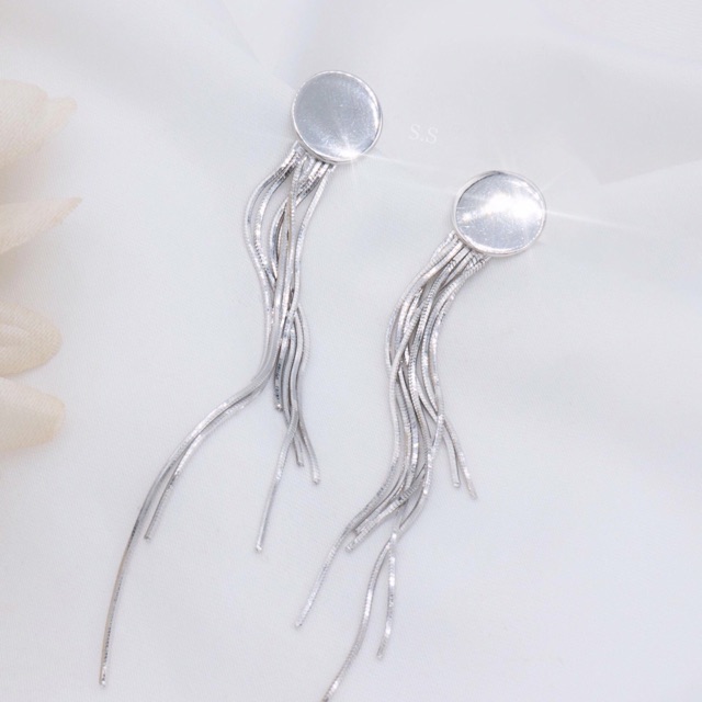 khuyên tai tròn trơn tim đá thả mỳ HD