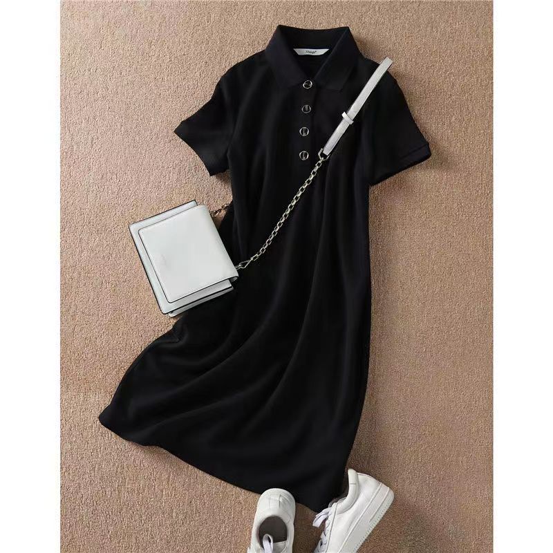 Đầm Thể Thao Tay Ngắn Cổ POLO Phong Cách Thời Trang Hàn Quốc Mới 2022