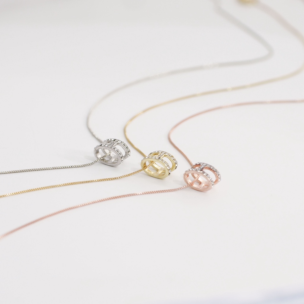 Dây chuyền nữ ATJ9906 , mặt chữ H đủ 3 màu lựa chọn vòng cổ - ANTA Jewelry