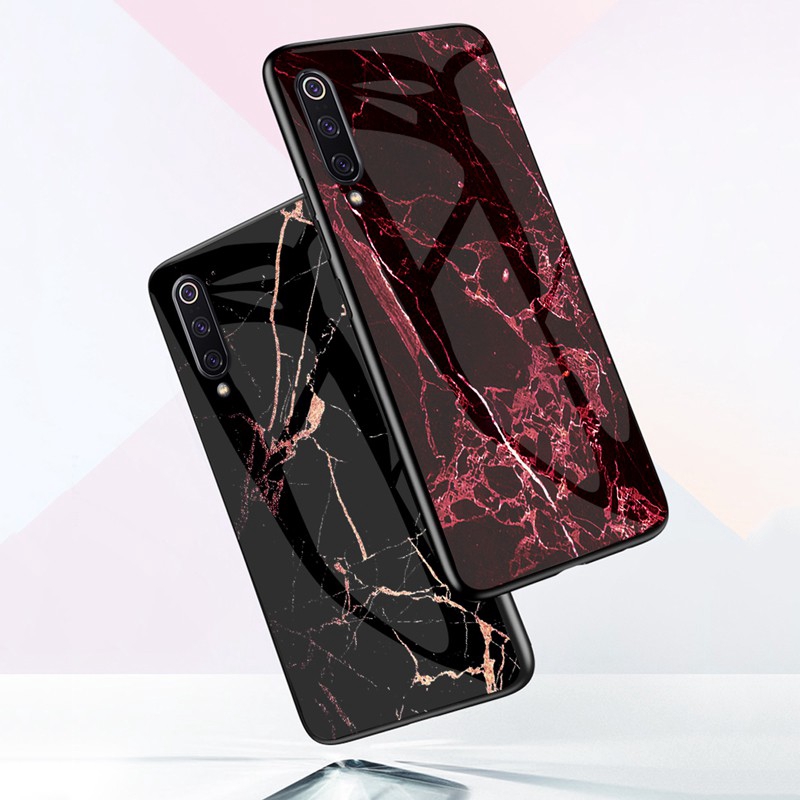 Case MEIZU 16S Meilan Note 9 Note 6 Note 5 5S 16X X8 16th Plus Marble Tempered Glass Protective Back Cover