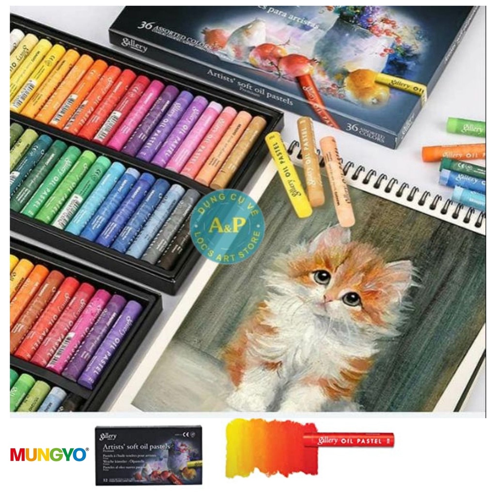 [Lộc'sArtStore] Bộ Màu sáp dầu Mungyo gallery hãng họa sĩ: Artists' soft oil pastels [12/24/36/48 màu]