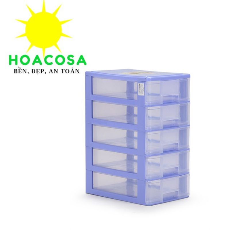 Bộ 5 tủ nhựa mini 5 ngăn để bàn, gọn đẹp, Đồ Gia Dụng Hoacosa