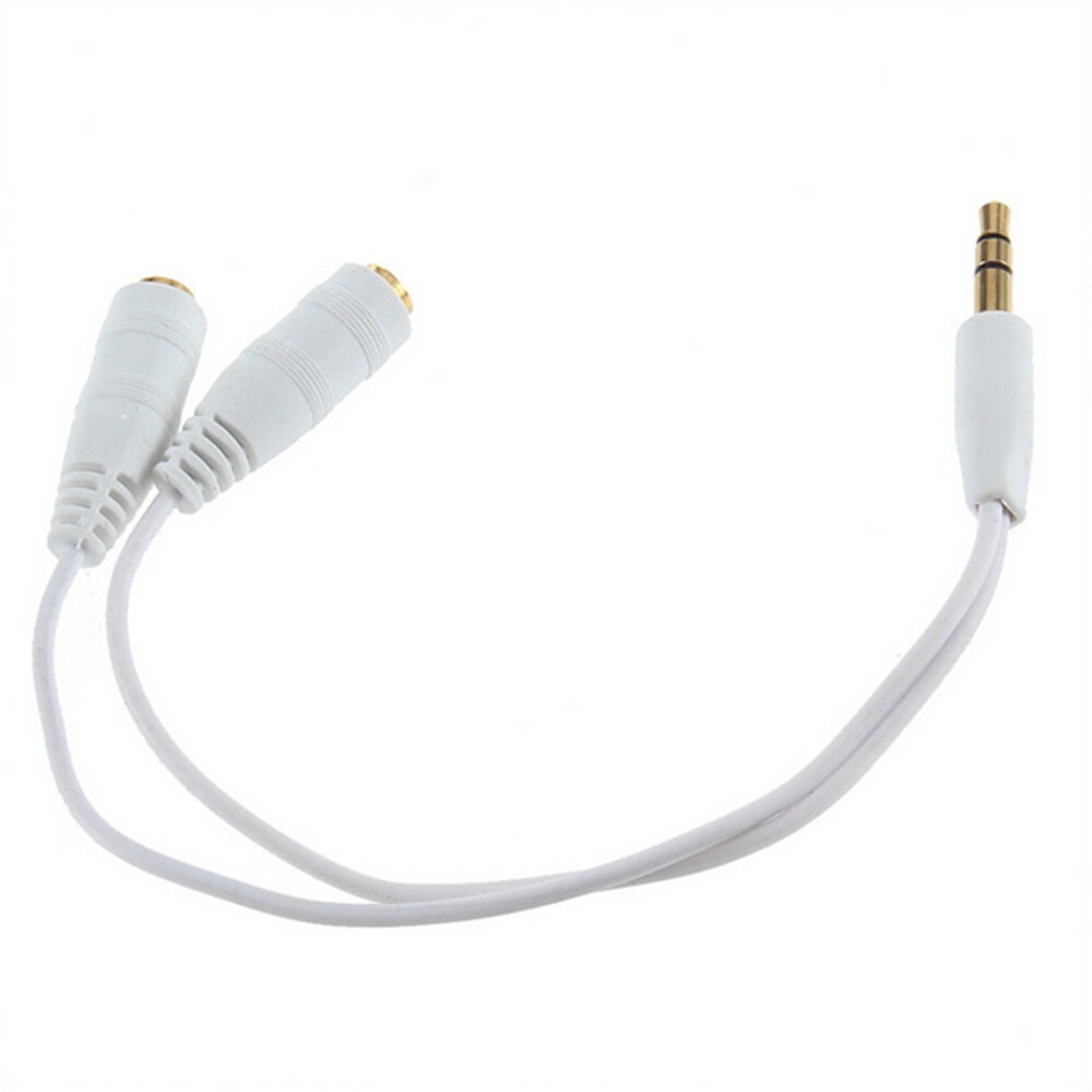 Cáp Chia Âm Thanh Bộ Chia Tai Nghe 3.5 Mm Bộ Chia Cáp Giắc Cắm Đầu Đực Sang Đầu Cái Đôi Màu Trắng